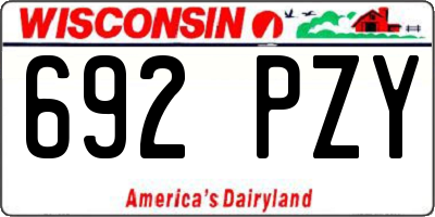 WI license plate 692PZY