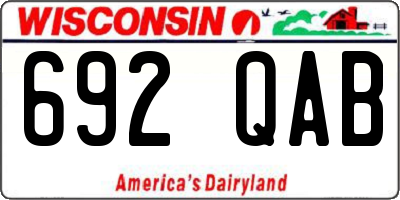 WI license plate 692QAB
