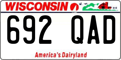 WI license plate 692QAD