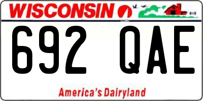 WI license plate 692QAE