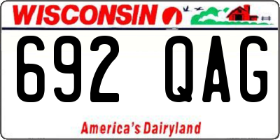 WI license plate 692QAG