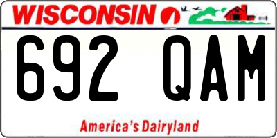WI license plate 692QAM