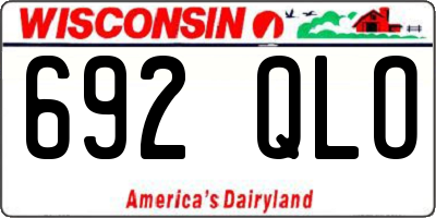 WI license plate 692QLO