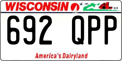 WI license plate 692QPP