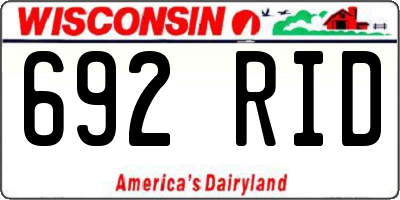 WI license plate 692RID
