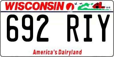 WI license plate 692RIY