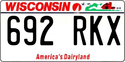 WI license plate 692RKX