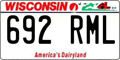 WI license plate 692RML