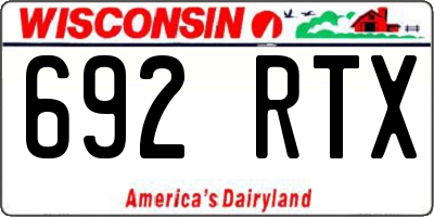 WI license plate 692RTX