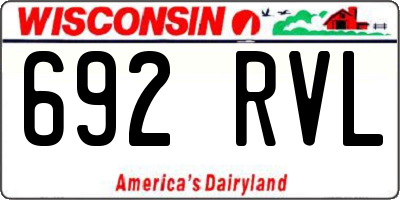 WI license plate 692RVL