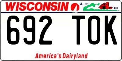 WI license plate 692TOK