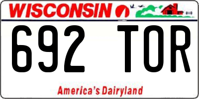 WI license plate 692TOR
