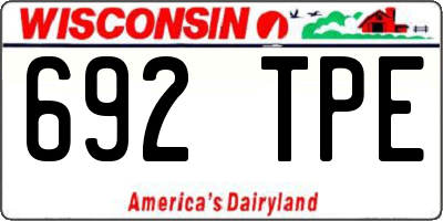 WI license plate 692TPE
