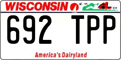 WI license plate 692TPP