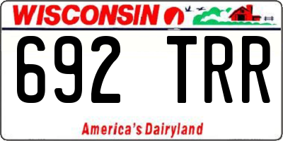 WI license plate 692TRR