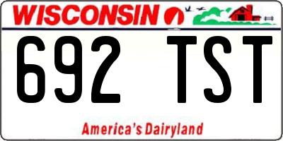 WI license plate 692TST