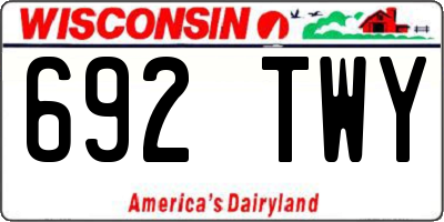 WI license plate 692TWY