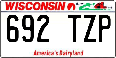 WI license plate 692TZP