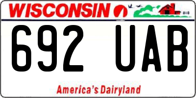 WI license plate 692UAB
