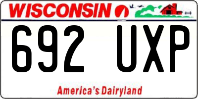 WI license plate 692UXP