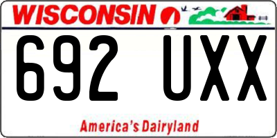 WI license plate 692UXX