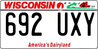 WI license plate 692UXY