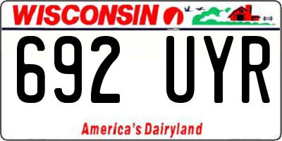 WI license plate 692UYR
