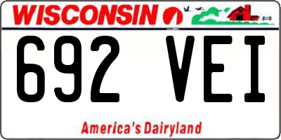 WI license plate 692VEI