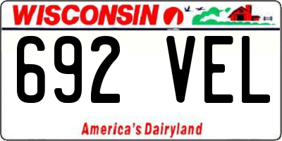 WI license plate 692VEL