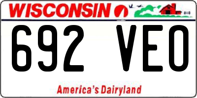 WI license plate 692VEO