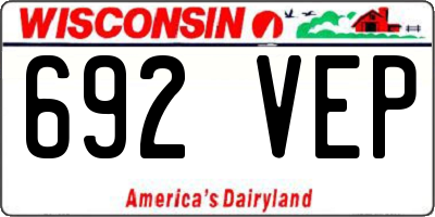 WI license plate 692VEP