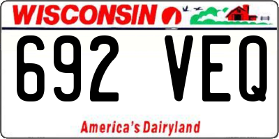 WI license plate 692VEQ