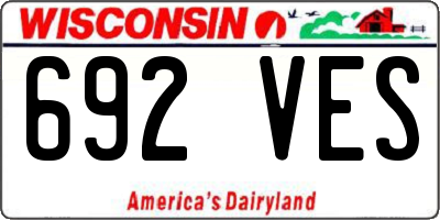 WI license plate 692VES