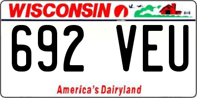 WI license plate 692VEU