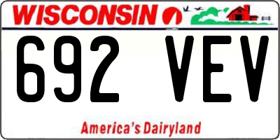 WI license plate 692VEV