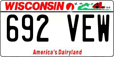 WI license plate 692VEW