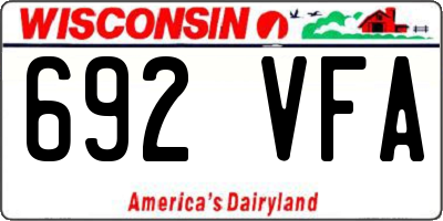 WI license plate 692VFA