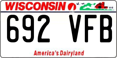 WI license plate 692VFB