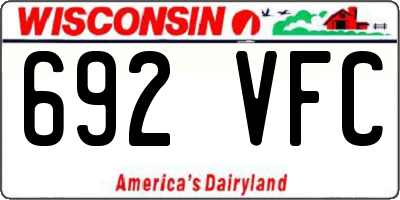 WI license plate 692VFC