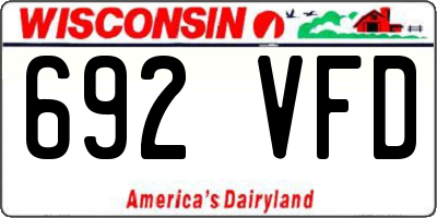 WI license plate 692VFD