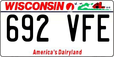 WI license plate 692VFE
