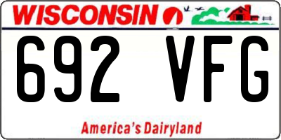 WI license plate 692VFG