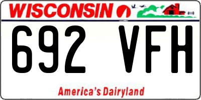 WI license plate 692VFH