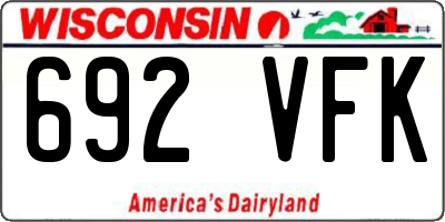 WI license plate 692VFK