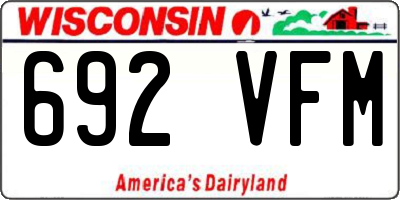 WI license plate 692VFM