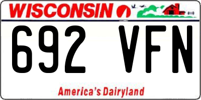 WI license plate 692VFN