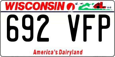 WI license plate 692VFP
