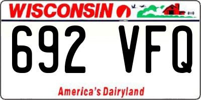 WI license plate 692VFQ