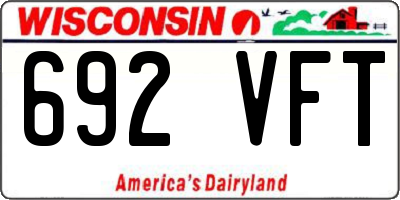 WI license plate 692VFT
