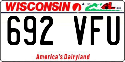 WI license plate 692VFU